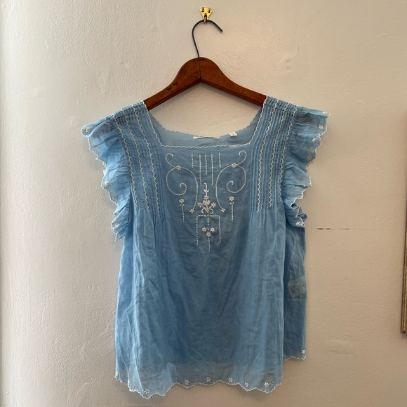 Doen Tops - DOEN AUDEN RUFFLE SLEEVE TOP